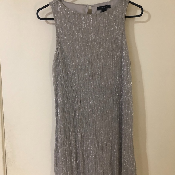 Silver Sparkly Flowy Mini Dress - Picture 1 of 6